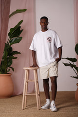 Flower SJ Square ss Tshirt 25206-WHIT