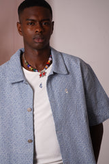 All Over Heart Denim Shirt 25655-LBLU