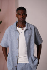 All Over Heart Denim Shirt 25655-LBLU