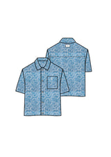 All Over Heart Denim Shirt 25655-LBLU