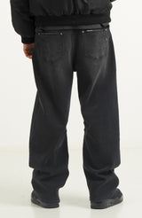 Baggy Sixth June Washed Denim Jeans 25749-BLAC