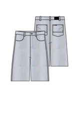 Baggy Washed Denim Shorts 26006-BLUE