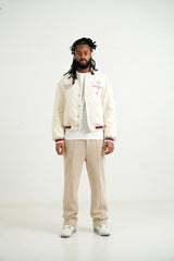 The Key Sixth June Varsity Jacket 25726-BEIG