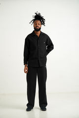 Sixth June Signature Back Embrodery Textured Shirt 25854-BLAC