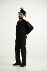 Sixth June Signature Back Embrodery Textured Shirt 25854-BLAC