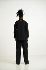 Sixth June Signature Back Embrodery Textured Shirt 25854-BLAC