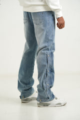 Baggy Sixth June Denim Jeans with button anckle opening 25763-BLUE