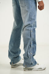 Baggy Sixth June Denim Jeans with button anckle opening 25763-BLUE