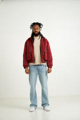Sixth June Vegan Leather Varsity Jacket 25883-BURG