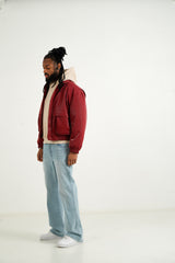 Sixth June Vegan Leather Varsity Jacket 25883-BURG