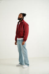 Sixth June Vegan Leather Varsity Jacket 25883-BURG