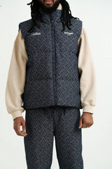 Denim Heart Pattern Sixth June Non Sleeve Puffer 25852-DBLU