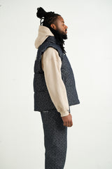 Denim Heart Pattern Sixth June Non Sleeve Puffer 25852-DBLU