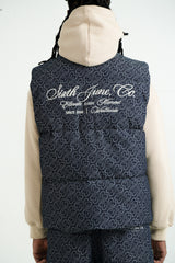 Denim Heart Pattern Sixth June Non Sleeve Puffer 25852-DBLU
