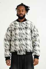 Sixth June Houndstooth Graphic Bombers Jacket 25826-BLAC