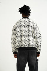 Sixth June Houndstooth Graphic Bombers Jacket 25826-BLAC