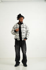 Sixth June Houndstooth Graphic Bombers Jacket 25826-BLAC