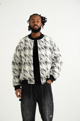 Sixth June Houndstooth Graphic Bombers Jacket 25826-BLAC