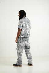 Sixth June Jungle Jacquard Tapestry Baseball Shirt 25639-NAVY