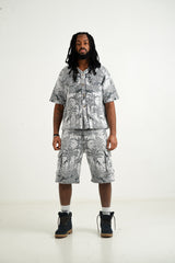 Sixth June Jungle Jacquard Tapestry Baseball Shirt 25639-NAVY