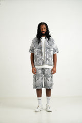 Sixth June Jungle Jacquard Tapestry Baseball Shirt 25639-NAVY
