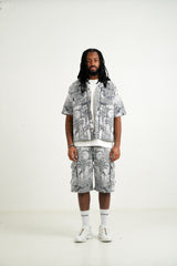 Sixth June Jungle Jacquard Tapestry Baseball Shirt 25639-NAVY