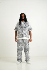 Sixth June Jungle Jacquard Tapestry Baseball Shirt 25639-NAVY