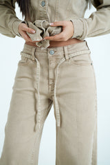 Sixth June Baggy Cowboy Denim Jeans 34647-SAND