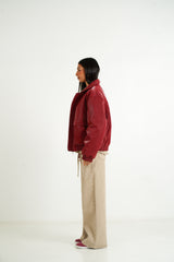 Sixth June Vegan Leather Varsity Jacket 34623-BURG