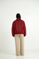 Sixth June Vegan Leather Varsity Jacket 34623-BURG