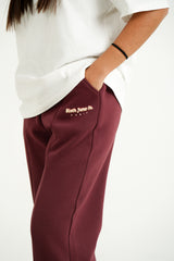 Vibes Never Lie Sixth June Retro Print Joggers 12945-BURG