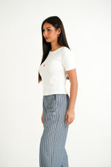 Sixth June Heart Embroidery ss Tshirt 34614-WHIT