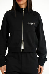 Never Stop Dreaming Sixth June Back Embroidery Zip Up Sweatshirt 34613-BLAC