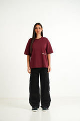 Jungle Flower Sixth June Print ss Tshirt 12977-BURG