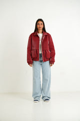 Sixth June Vegan Leather Varsity Jacket 34623-BURG