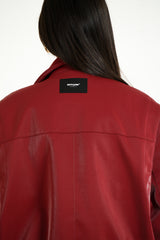Sixth June Vegan Leather Varsity Jacket 34623-BURG
