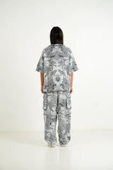 Sixth June Jungle Jacquard Tapestry Baseball Shirt 25639-NAVY