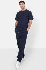 Pleated fabric Tee 12376-NAVY