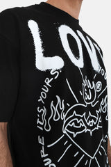 Love Matters print Tee 12434-BLAC