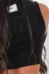 Removable sleeves Top 12478-BLAC