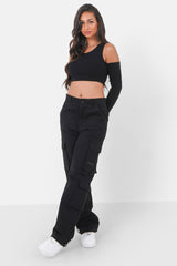 Removable sleeves Top 12478-BLAC