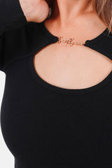 Logo jewel cut out Dress 12480-BLAC