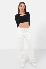 Logo jewel crop Top 12481-BLAC
