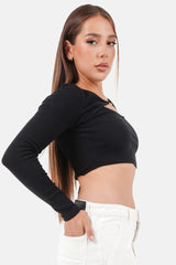 Logo jewel crop Top 12481-BLAC