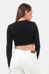 Logo jewel crop Top 12481-BLAC