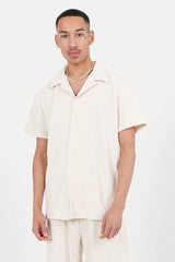 NEW PLISSE SS SHIRT 23696-BEIG