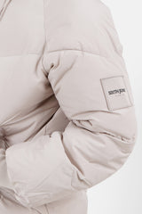 Short puffy puffer jacket Beige