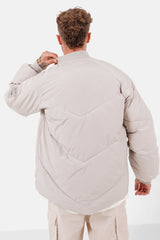 Short puffy puffer jacket Beige