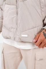 Short puffy puffer jacket Beige