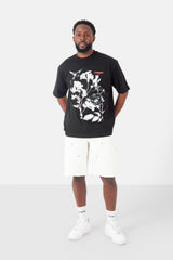 T-shirt short sleeves floral 25140-BLAC